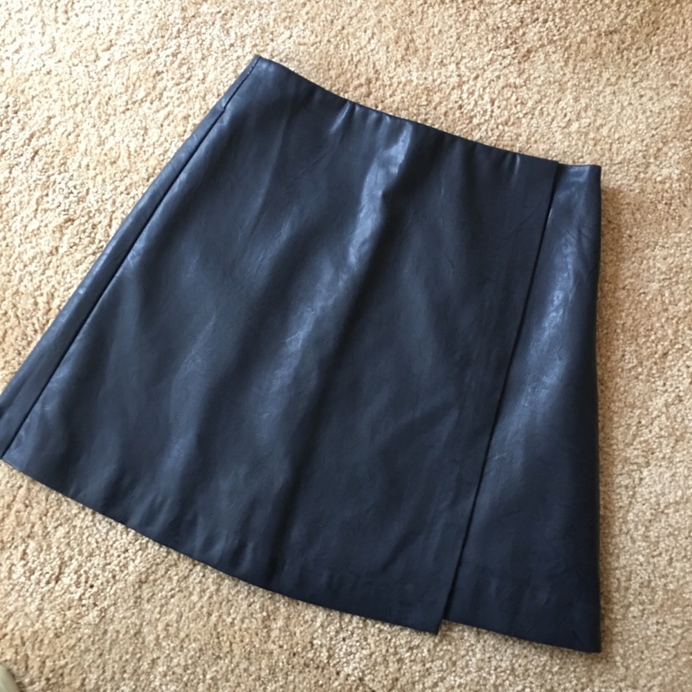 Faux leather A Line skirt Navy